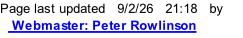 Page last updated   9/2/26   21:19   by    Webmaster: Peter Rowlinson