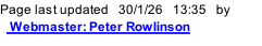 Page last updated   30/1/26   13:39   by    Webmaster: Peter Rowlinson